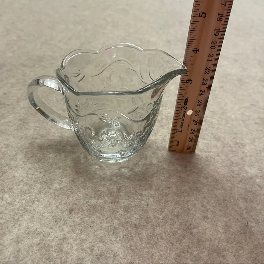 Princess House Vintage Fantasia Crystal Clear Creamer & Sugar Bowl with Lid Set